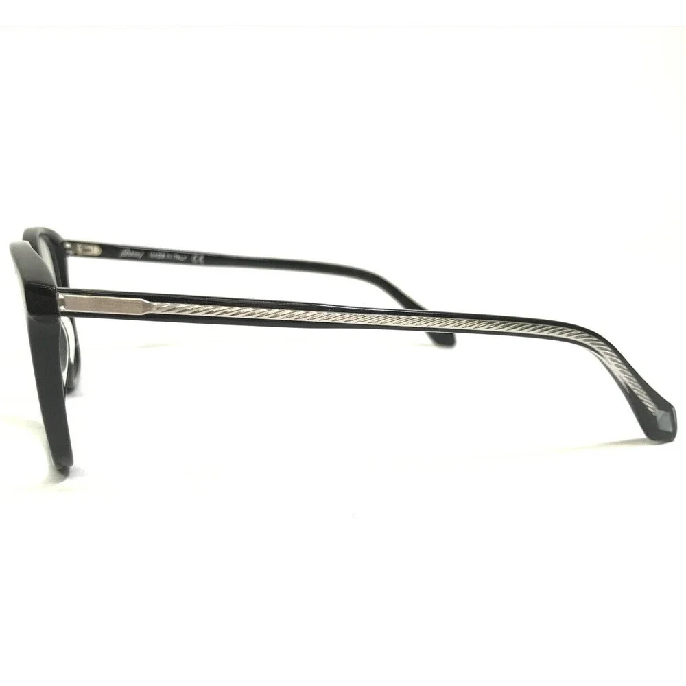 Brioni Eyeglasses Frames BR0033O 001 Black Silver Square Full Rim 52-20-145